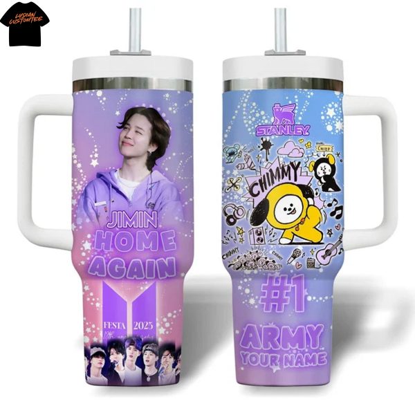 Personalized 2025 BTS Jimin Home Again Tumbler With Handle And Straw