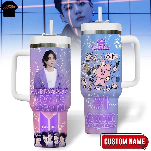 Personalized 2025 BTS Jungkook Home Again Tumbler With Handle And Straw