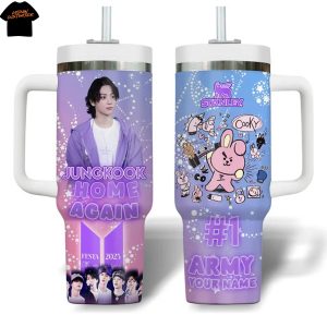 Personalized 2025 BTS Jungkook Home Again Tumbler With Handle And Straw