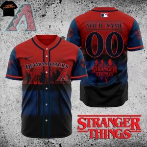 Personalized Arizona Diamondbacks x Stranger Things Baseball Jersey
