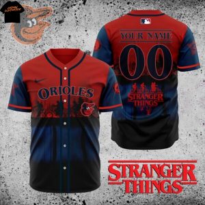 Personalized Baltimore Orioles x Stranger Things Baseball Jersey