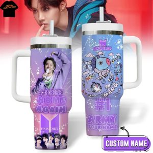 Personalized BTS J-Hope Home Again Tumbler With Handle And Straw