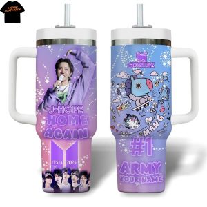 Personalized BTS J-Hope Home Again Tumbler With Handle And Straw