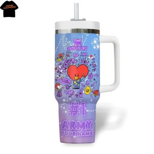 Personalized BTS V Home Again Tumbler With Handle And Straw