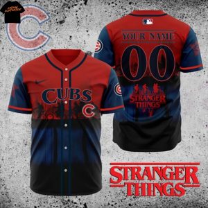 Personalized Chicago Cubs x Stranger Things Baseball Jersey