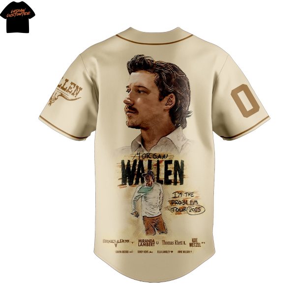 Personalized Morgan Wallen Im The Problem Tour 2025 Baseball Jersey