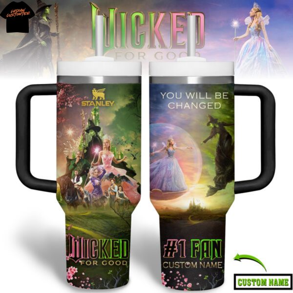 Personalized Wicked For Good Tumbler With Handle And Straw
