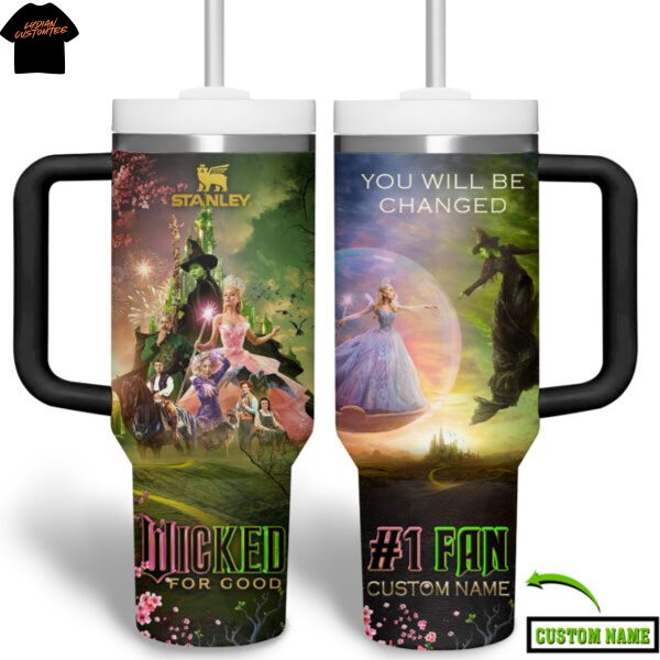 Personalized Wicked For Good Tumbler With Handle And Straw