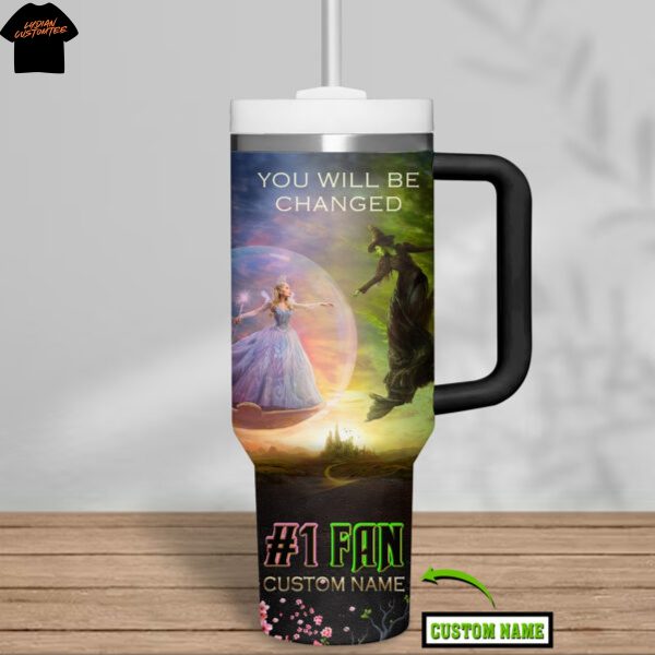 Personalized Wicked For Good Tumbler With Handle And Straw