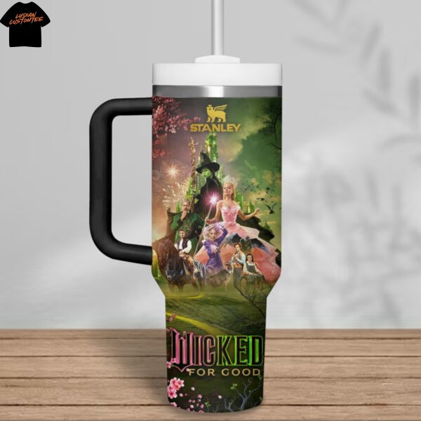Personalized Wicked For Good Tumbler With Handle And Straw