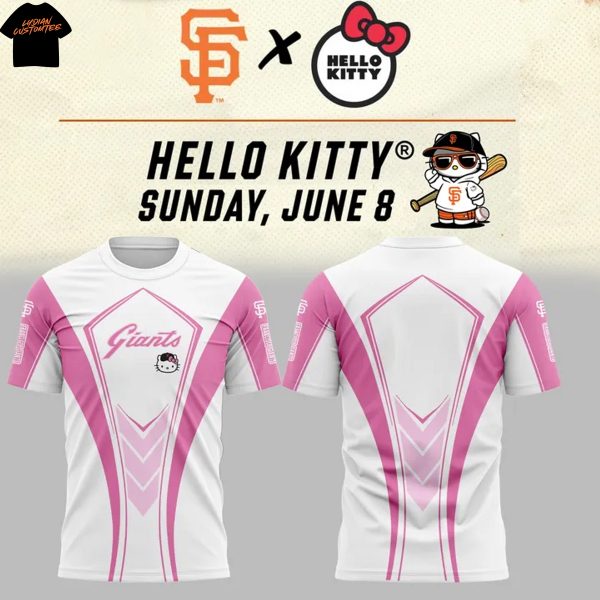 San Francisco Giants x Hello Kitty 2025 3D T-Shirt – Pink