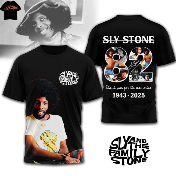 Sly Stone 1943-2025 Thank You For The Memories 3D T-Shirt