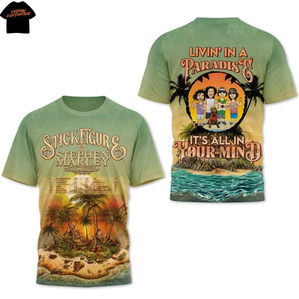 Stick Figure Stephen Marley Livin In A Paradis 3D T-Shirt