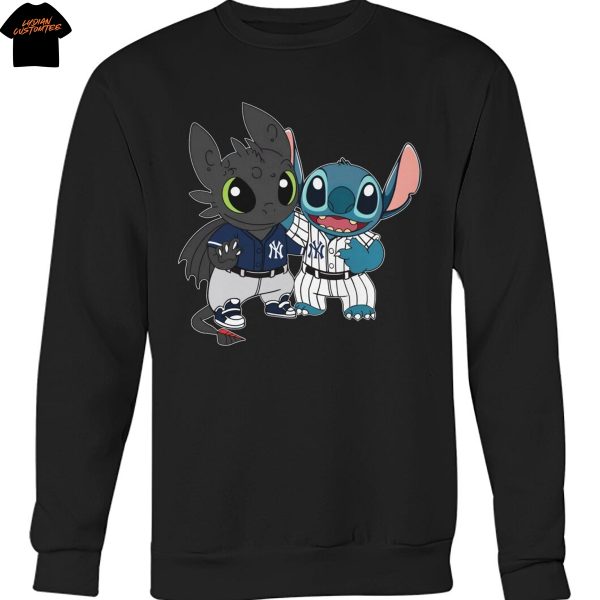 Stitch & Toothless New York Yankees Unisex T-Shirt
