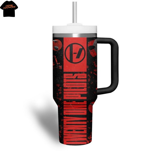 Twenty One Pilots Stay Alive Tumbler With Handle And Straw