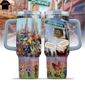 Zootopia Tumbler With Handle And Straw