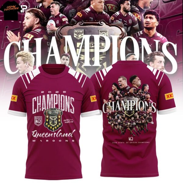 2025 Champions State Of Origin Queensland Maroons 3D T-Shirt