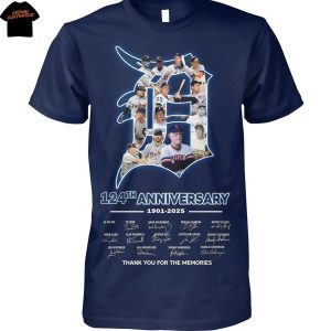 Detroit Tigers 124th Anniversary 1901-2025 Signature Thank You For The Memories Unisex T-Shirt