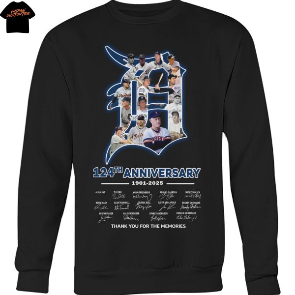 Detroit Tigers 124th Anniversary 1901-2025 Signature Thank You For The Memories Unisex T-Shirt