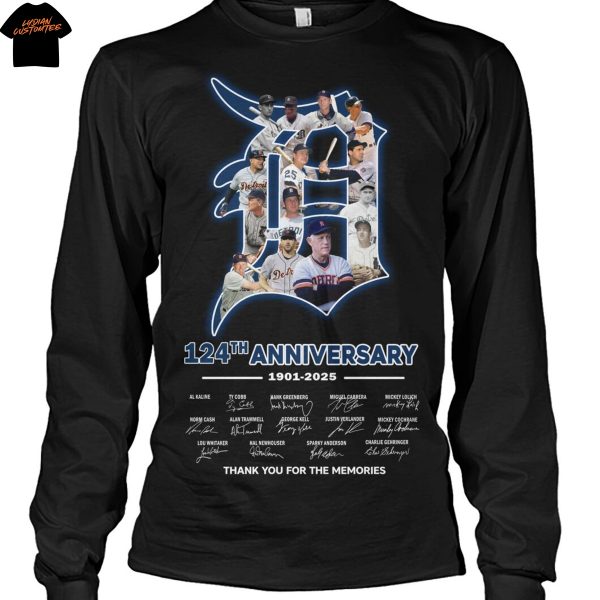 Detroit Tigers 124th Anniversary 1901-2025 Signature Thank You For The Memories Unisex T-Shirt