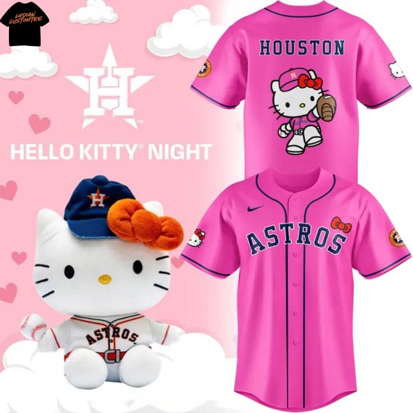 Houston Astros 2025 Kitty Night Baseball Jersey – Pink
