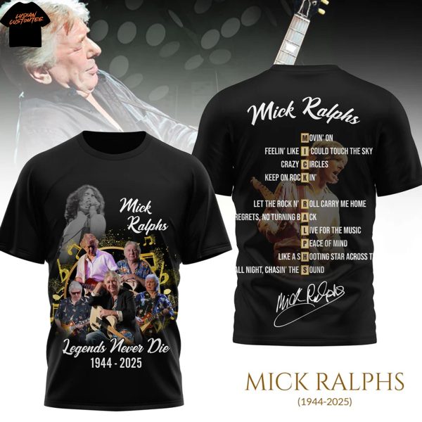 Mick Ralphs Legends Never Die 1944-2025 Signature 3D T-Shirt