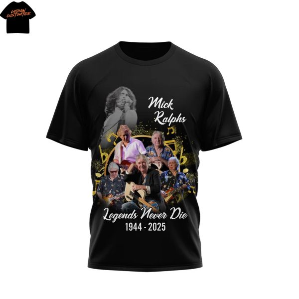 Mick Ralphs Legends Never Die 1944-2025 Signature 3D T-Shirt