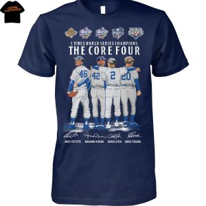 New York Yankees 5 Times World Series Champions The Core Four Signature Unisex T-Shirt