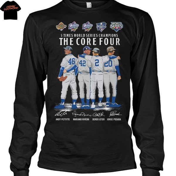 New York Yankees 5 Times World Series Champions The Core Four Signature Unisex T-Shirt