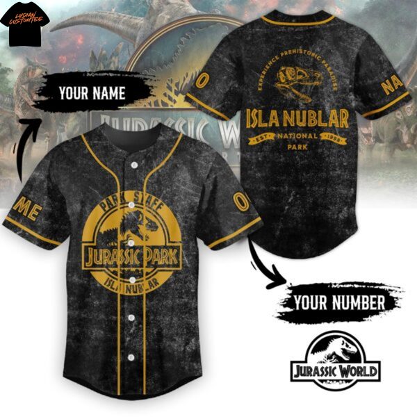 Personalized Jurassic Park Isla Nublar Baseball Jersey