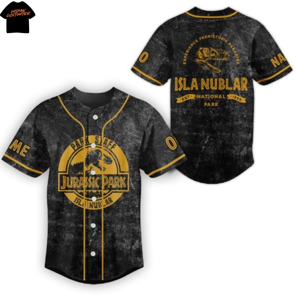 Personalized Jurassic Park Isla Nublar Baseball Jersey