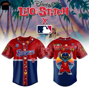 Texas Rangers Lilo & Stitch Baseball Jersey