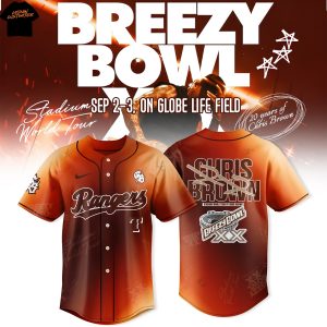Texas Rangers x Breezy Bowl XX Tour 2025 Chris Brown Baseball Jersey