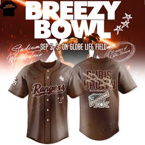 Texas Rangers x Breezy Bowl XX Tour Chris Brown 2025  Baseball Jersey