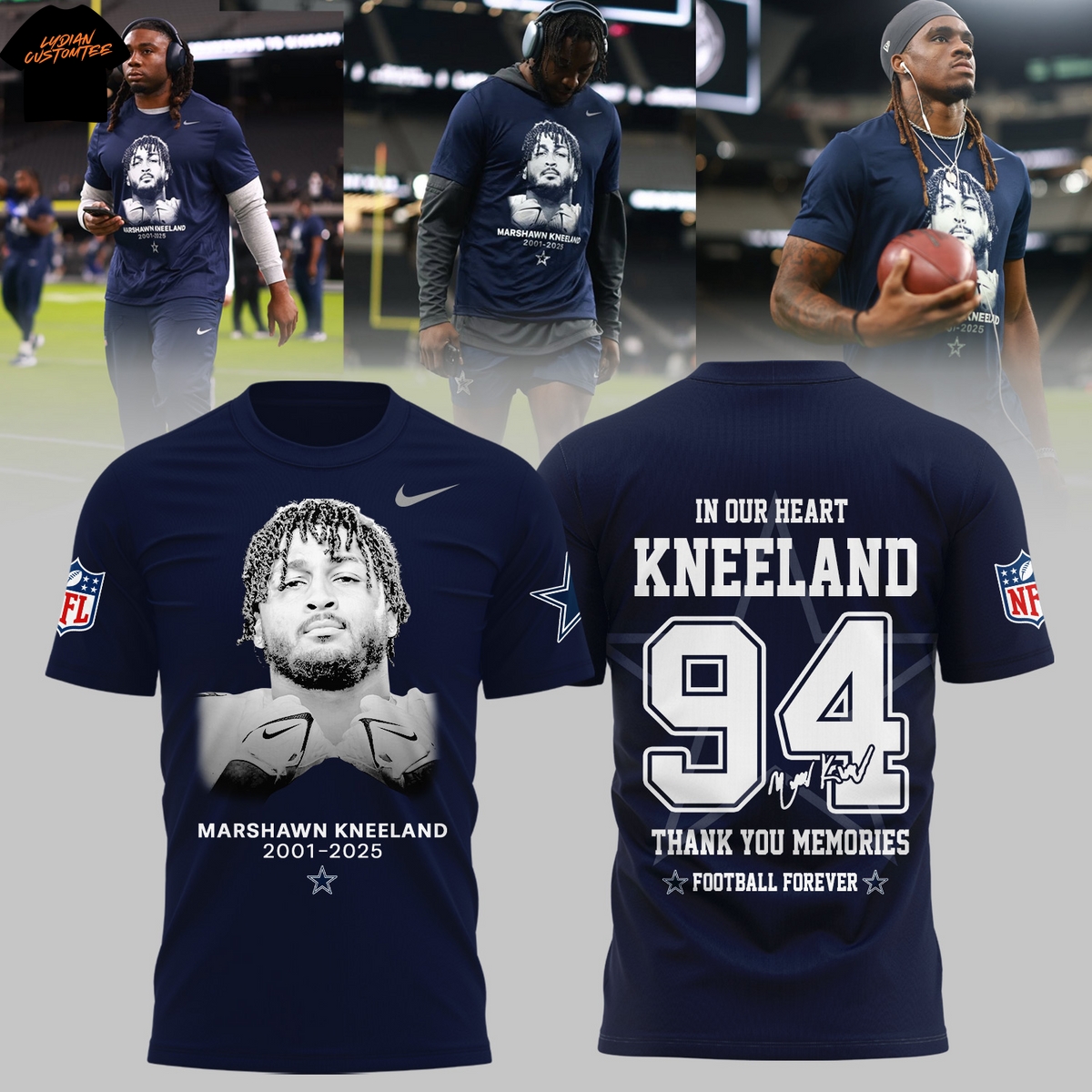 Dallas Cowboys Rest In Peace Marshawn Kneeland In Our Heart Thank You Memories Football Forever Signature 3D T-Shirt Dallas Cowboys Rest In Peace Marshawn Kneeland In Our Heart Thank You Memories Football Forever Signature 3D T-Shirt