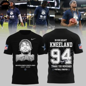 Dallas Cowboys Rest In Peace Marshawn Kneeland In Our Heart Thank You Memories Football Forever Signature 3D T-Shirt – Black