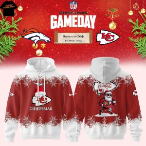 Kansas City Chiefs x Christmas Game Day Santa Hoodie