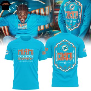 Miami Dolphins In Madrid Game 2025 3D T-Shirt – Blue