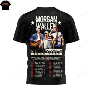 Morgan Wallen Still The Problem Tour 2026 3D T-Shirt – Black