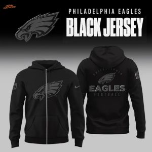 Philadelphia Eagles 2025 Back In Black Zip Hoodie