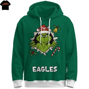 Philadelphia Eagles Grinch Naughty Christmas Hoodie