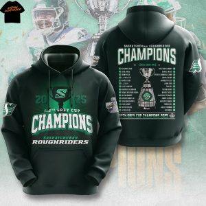 Saskatchewan Roughriders 2025 Grey Cup Champions Hoodie