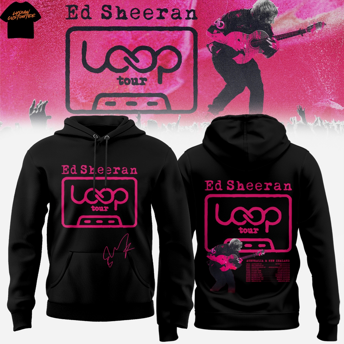 Ed Sheeran The Loop Tour Signature Design Hoodie Ed Sheeran The Loop Tour Signature Design Hoodie