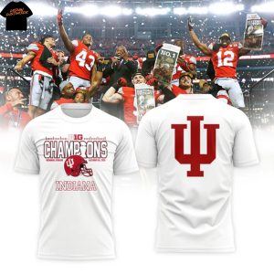 Indiana Hoosiers 2025 Big Ten Champion 3D T-Shirt
