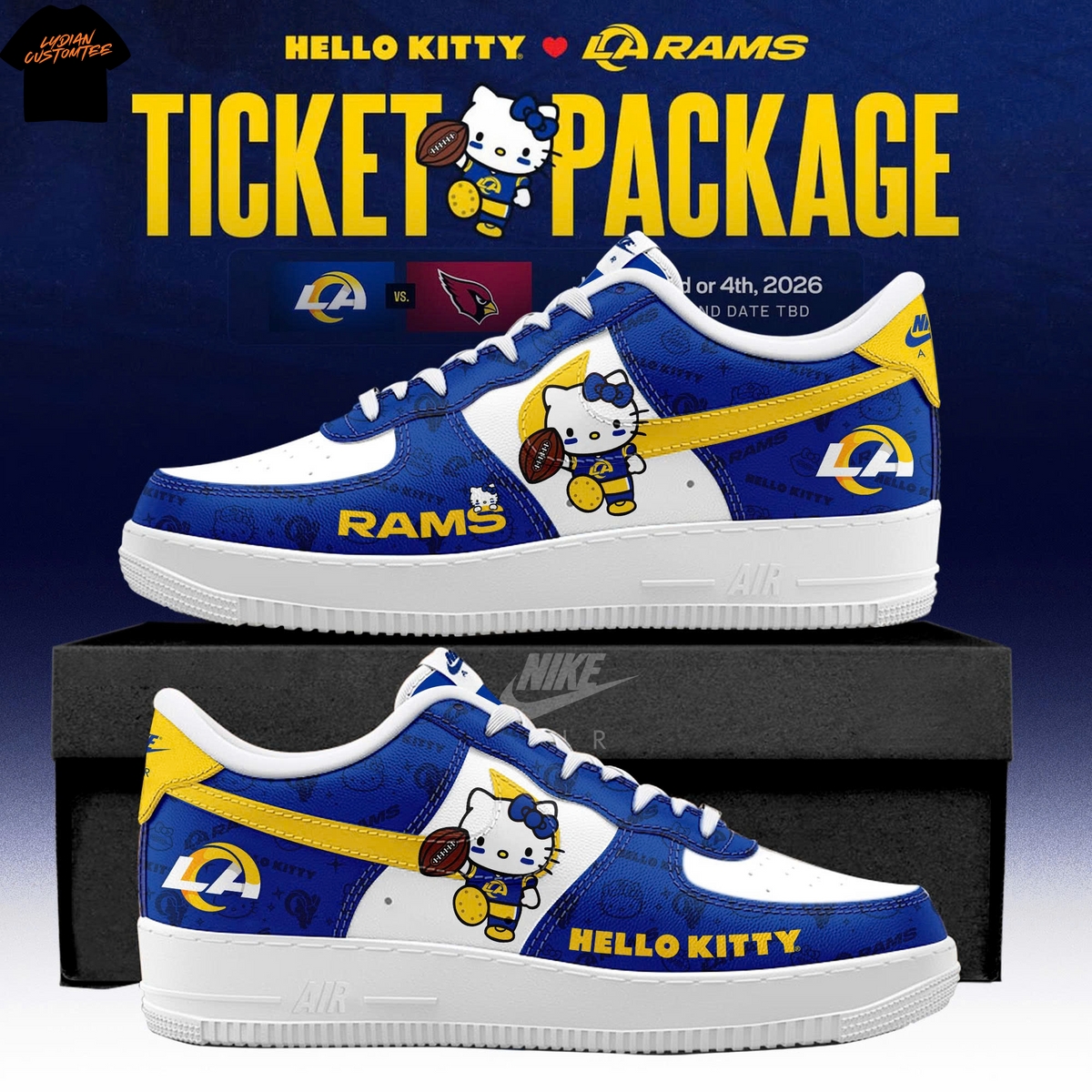 Los Angeles Rams HK 2025 Air Force 1 Los Angeles Rams HK 2025 Air Force 1