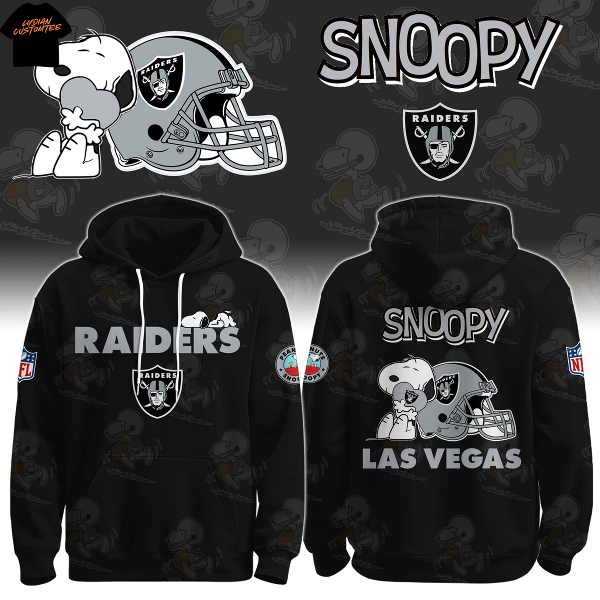 LV Raiders Football x Snoopy Hoodie LV Raiders Football x Snoopy Hoodie