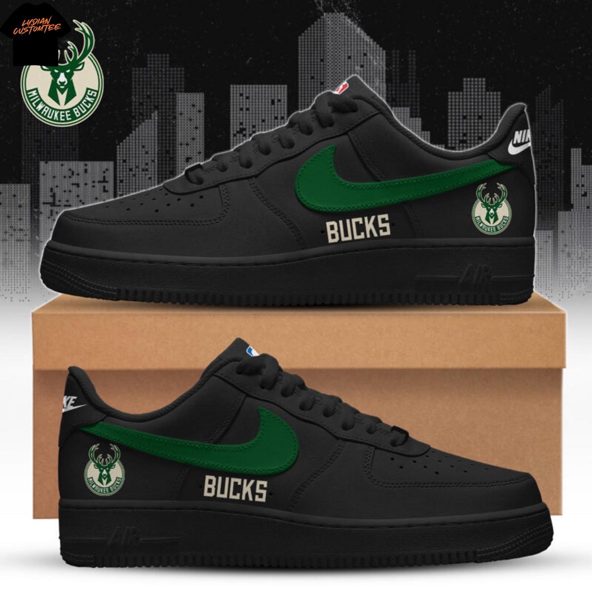 Milwaukee Bucks Blackout Air Force 1 Milwaukee Bucks Blackout Air Force 1