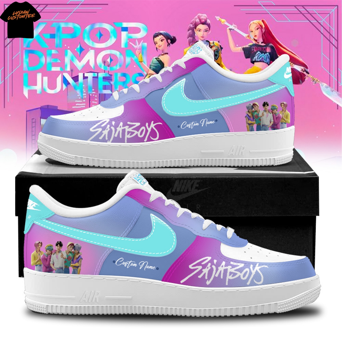 Personalized K-pop Demon Hunters Saja Boys Air Force 1 Personalized K-pop Demon Hunters Saja Boys Air Force 1