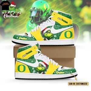 Personalized Oregon Ducks x The Grinch x Christmas Air Jordan 1 High Top Personalized Oregon Ducks x The Grinch x Christmas Air Jordan 1 High Top