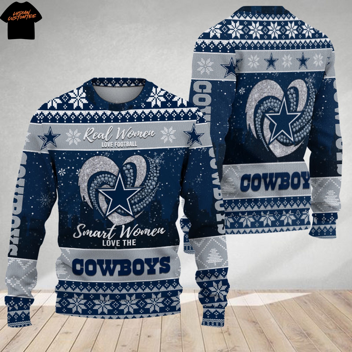 Real Women Love Football Smart Women Love The Dallas Cowboys Ugly Christmas 2025 Sweater Real Women Love Football Smart Women Love The Dallas Cowboys Ugly Christmas 2025 Sweater
